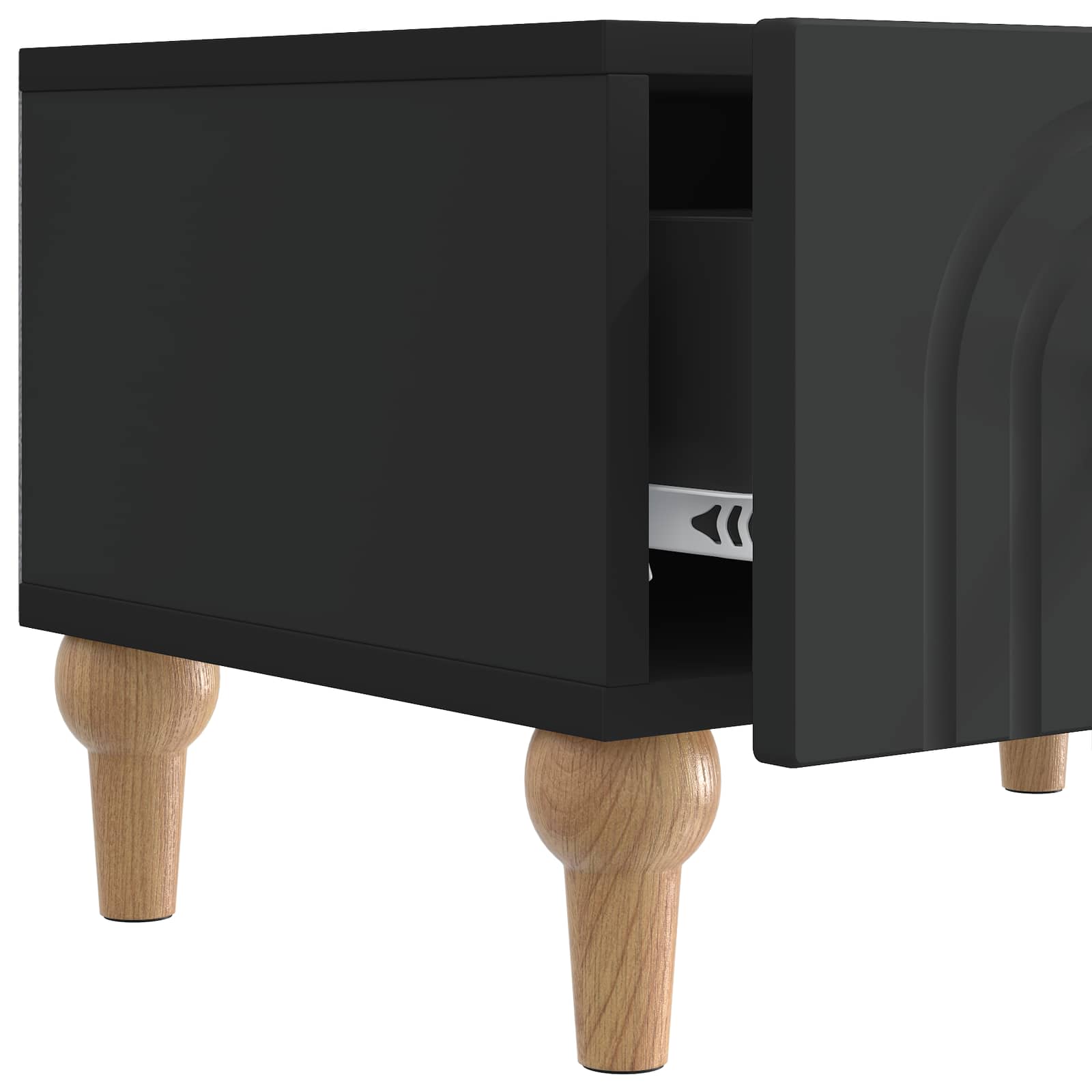 vidaXL Szafka pod telewizor z szufladą Czarny 147 x 34,5 x 30 cm