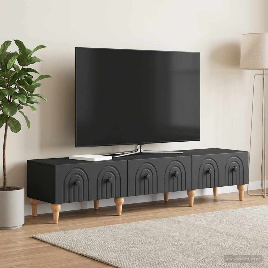 vidaXL Szafka pod telewizor z szufladą Czarny 147 x 34,5 x 30 cm