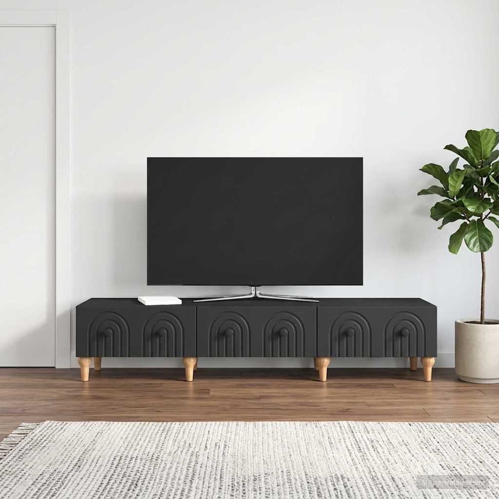 vidaXL Szafka pod telewizor z szufladą Czarny 147 x 34,5 x 30 cm