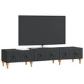 vidaXL Szafka pod telewizor z szufladą Czarny 147 x 34,5 x 30 cm