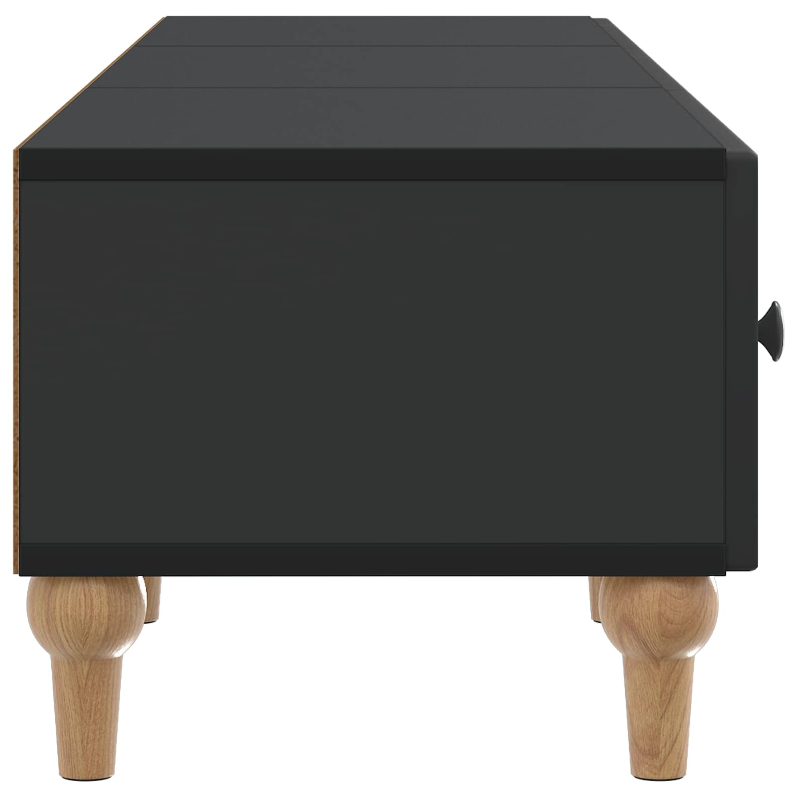 vidaXL Szafka pod telewizor z szufladą Czarny 147 x 34,5 x 30 cm