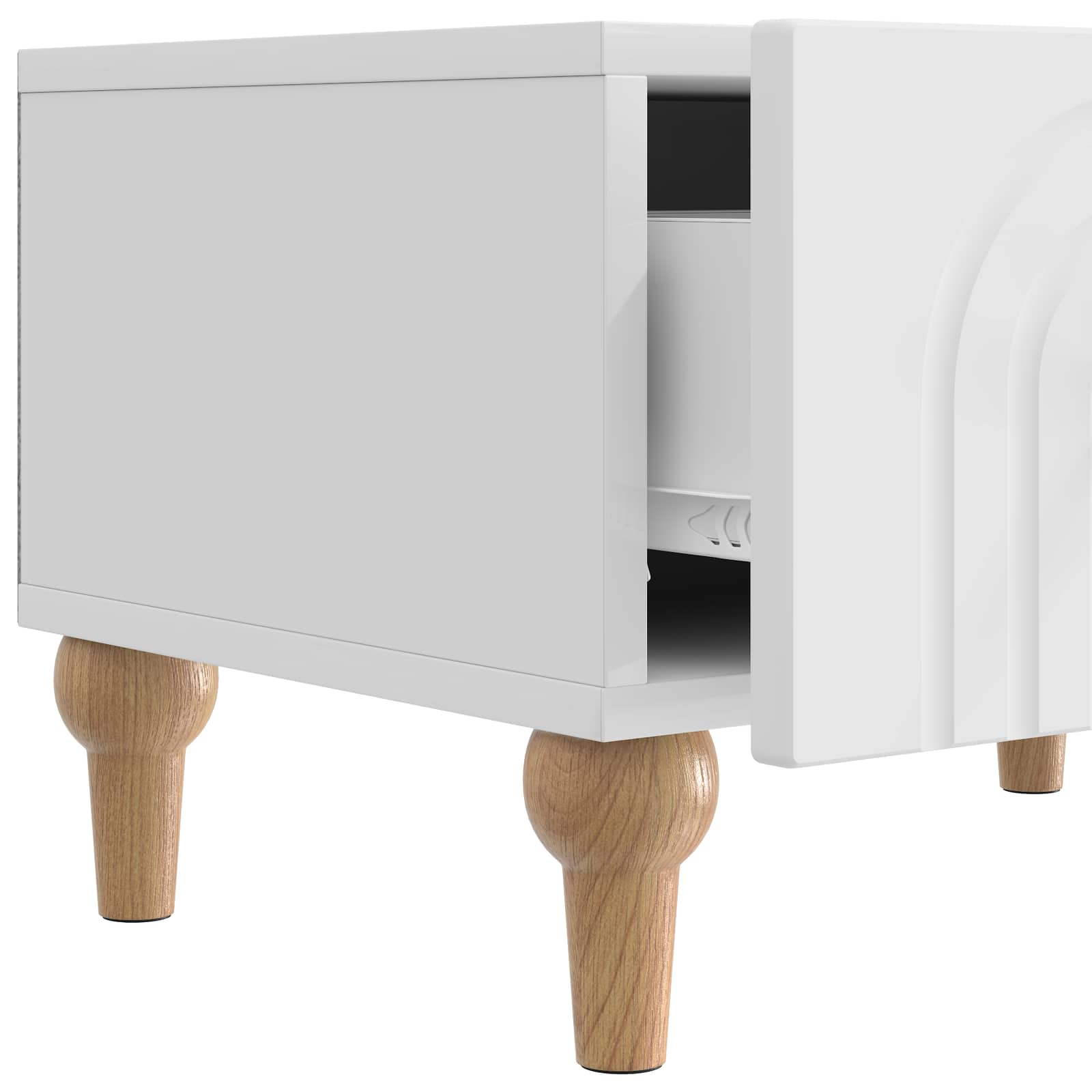 vidaXL Szafka pod telewizor Biały wysoki połysk 147 x 34,5 x 30 cm
