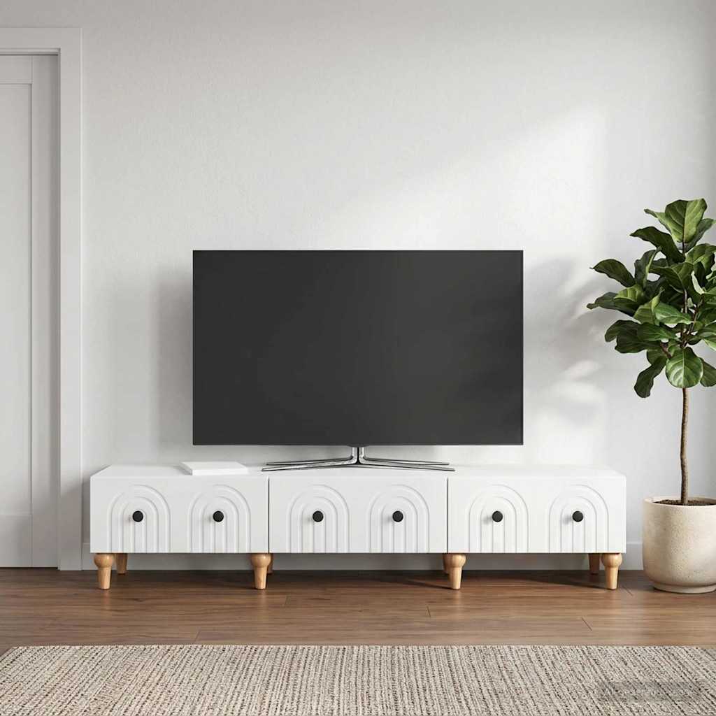 vidaXL Szafka pod telewizor Biały wysoki połysk 147 x 34,5 x 30 cm
