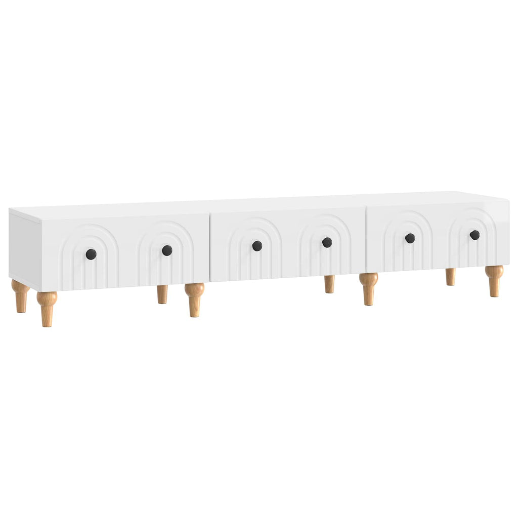 vidaXL Szafka pod telewizor Biały wysoki połysk 147 x 34,5 x 30 cm