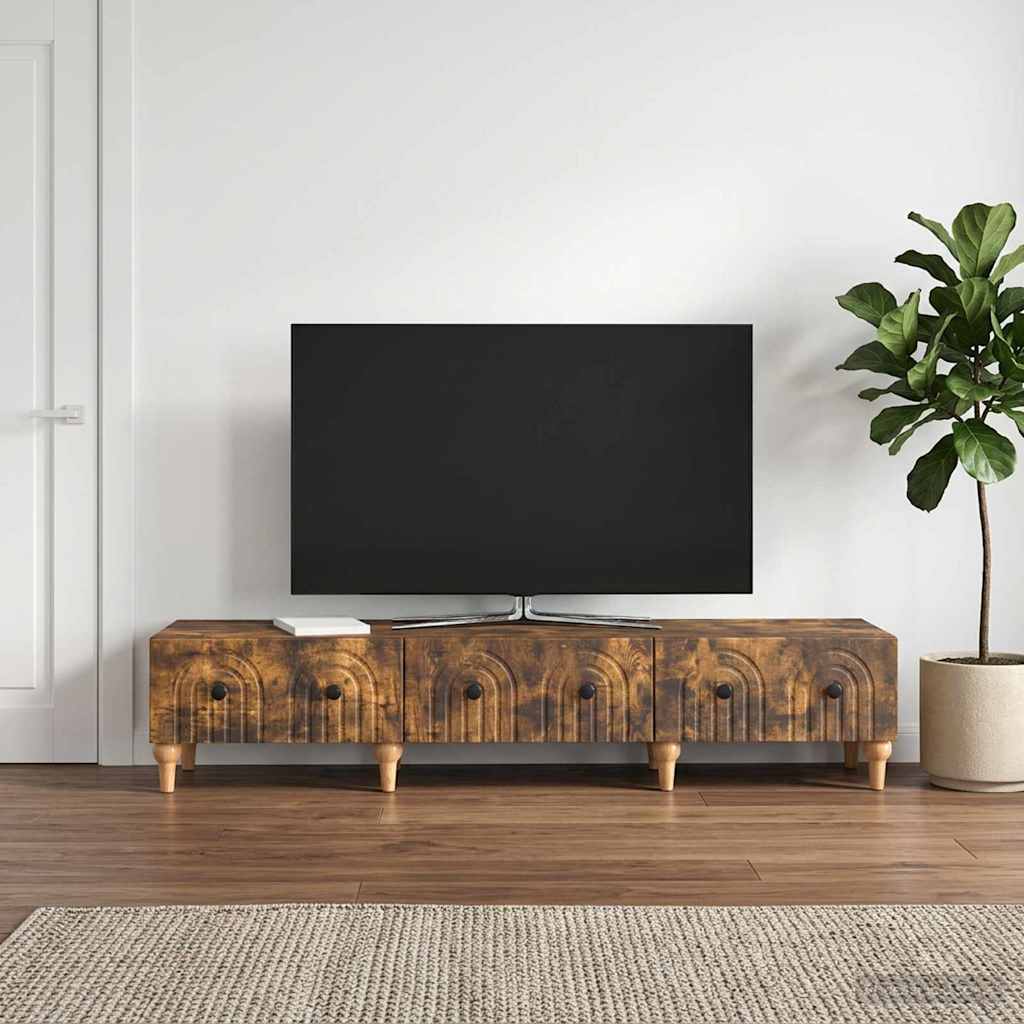 vidaXL Szafka pod telewizor z szufladą Dąb wędzony 147 x 34,5 x 30 cm