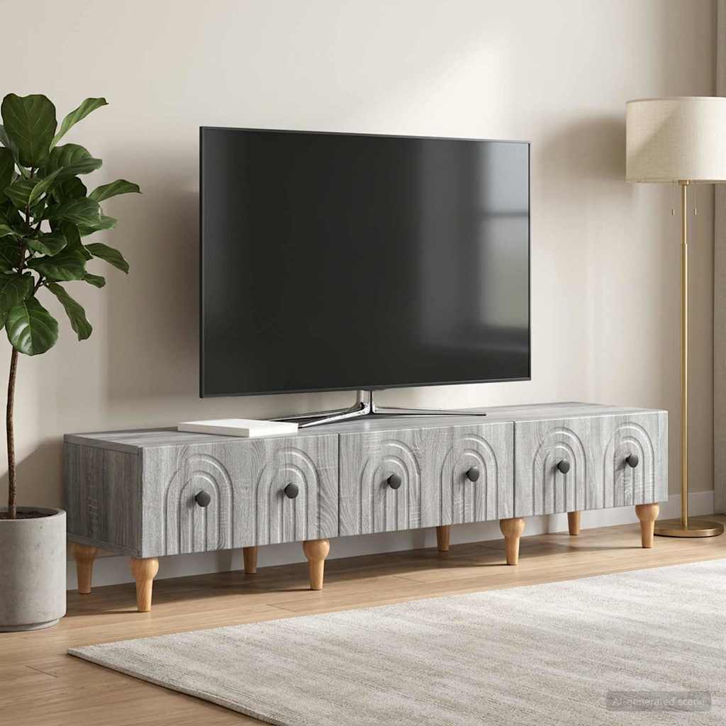 vidaXL Szafka pod telewizor z szufladą Szary Sonoma 147 x 34,5 x 30 cm