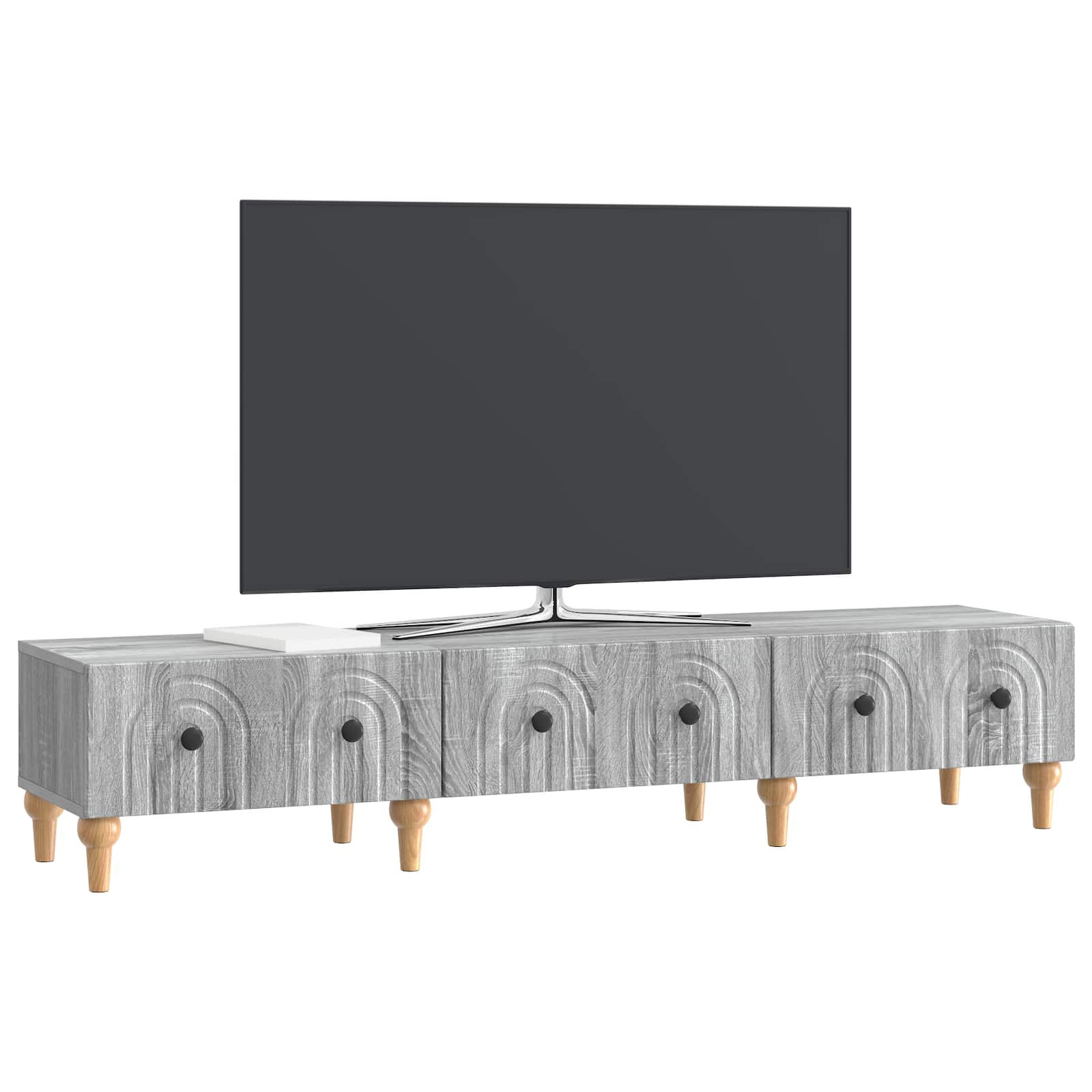 vidaXL Szafka pod telewizor z szufladą Szary Sonoma 147 x 34,5 x 30 cm