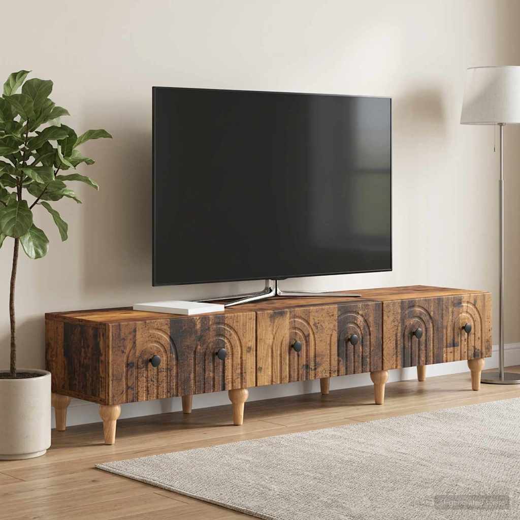 vidaXL Szafka pod telewizor z szufladą Stare drewno 147 x 34,5 x 30 cm