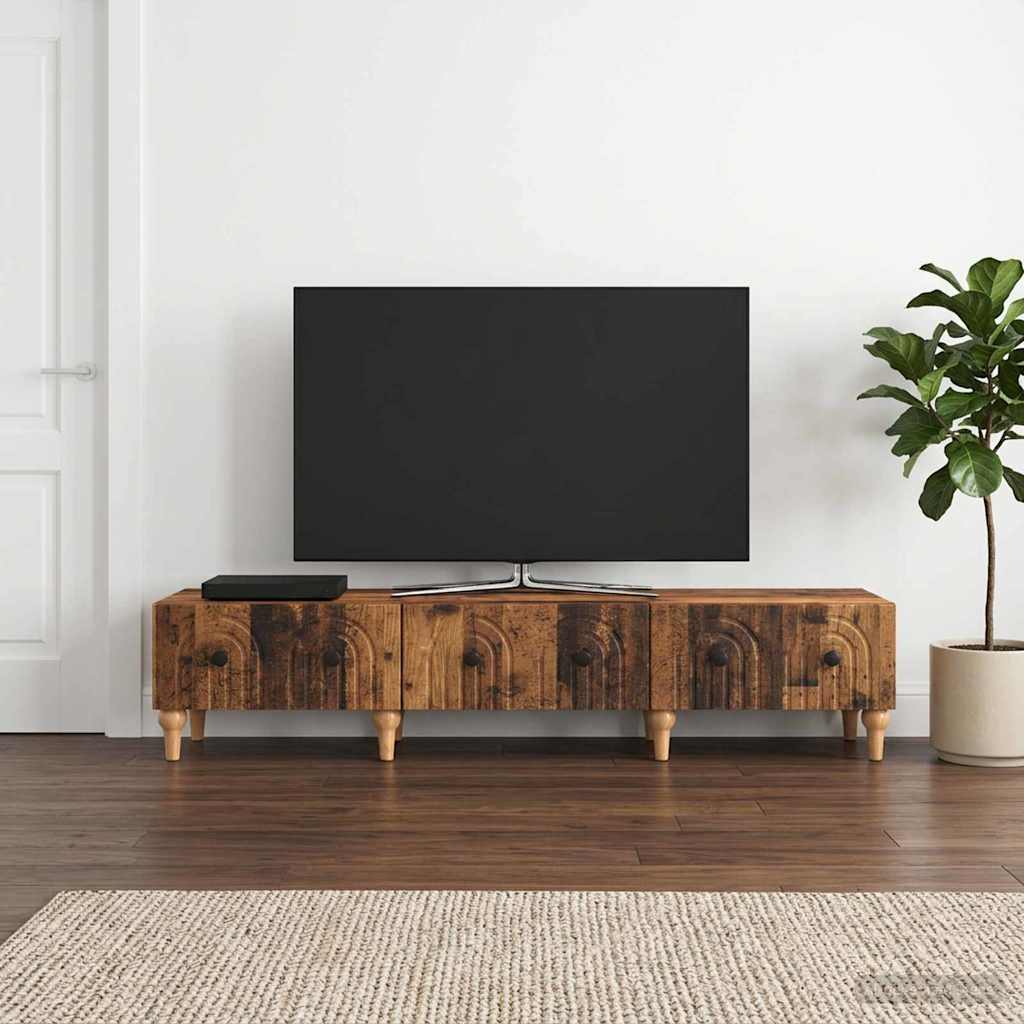 vidaXL Szafka pod telewizor z szufladą Stare drewno 147 x 34,5 x 30 cm