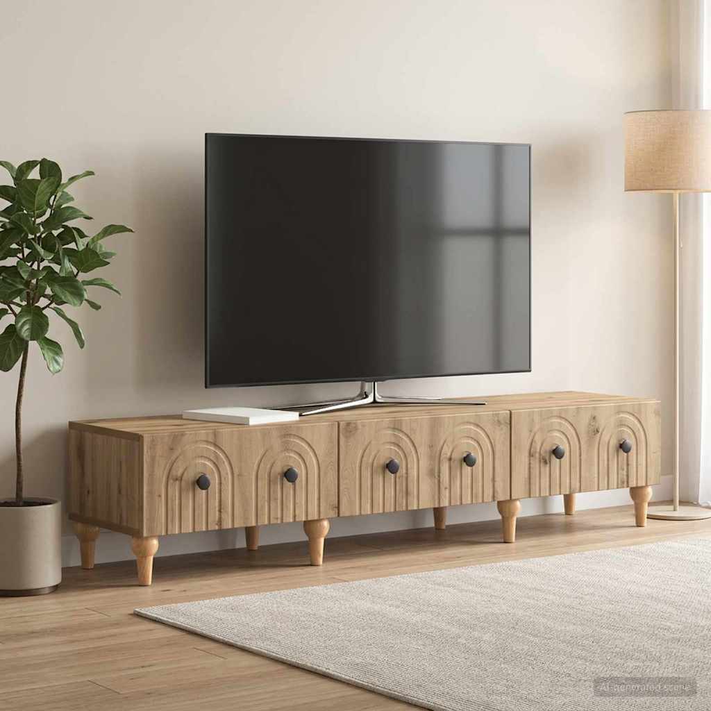 vidaXL Szafka pod telewizor 147 x 34,5 x 30 cm Dąb artisan