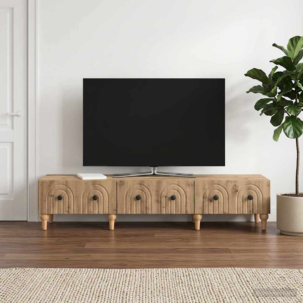 vidaXL Szafka pod telewizor 147 x 34,5 x 30 cm Dąb artisan