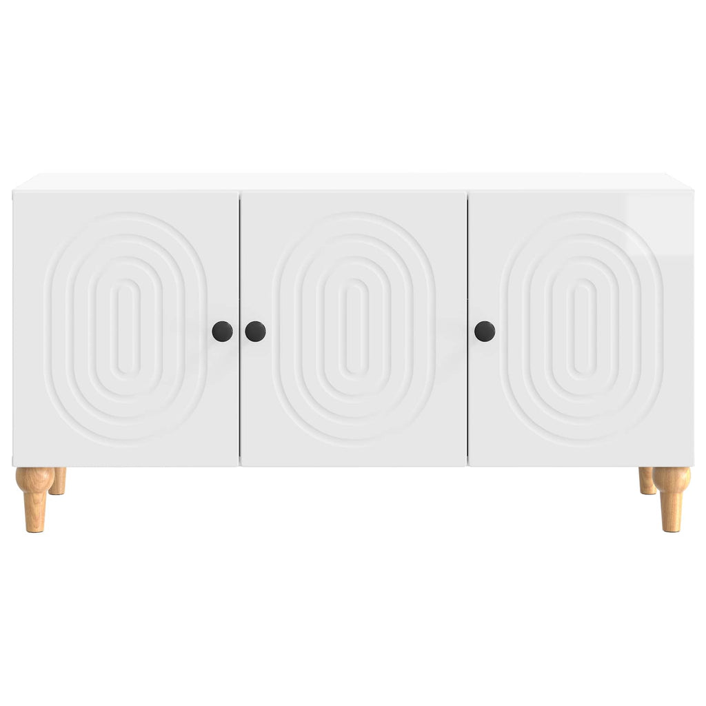 vidaXL Szafka pod telewizor Biały wysoki połysk 99 x 34,5 x 50 cm
