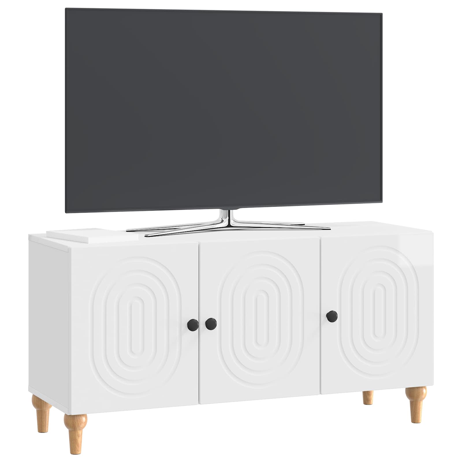 vidaXL Szafka pod telewizor Biały wysoki połysk 99 x 34,5 x 50 cm