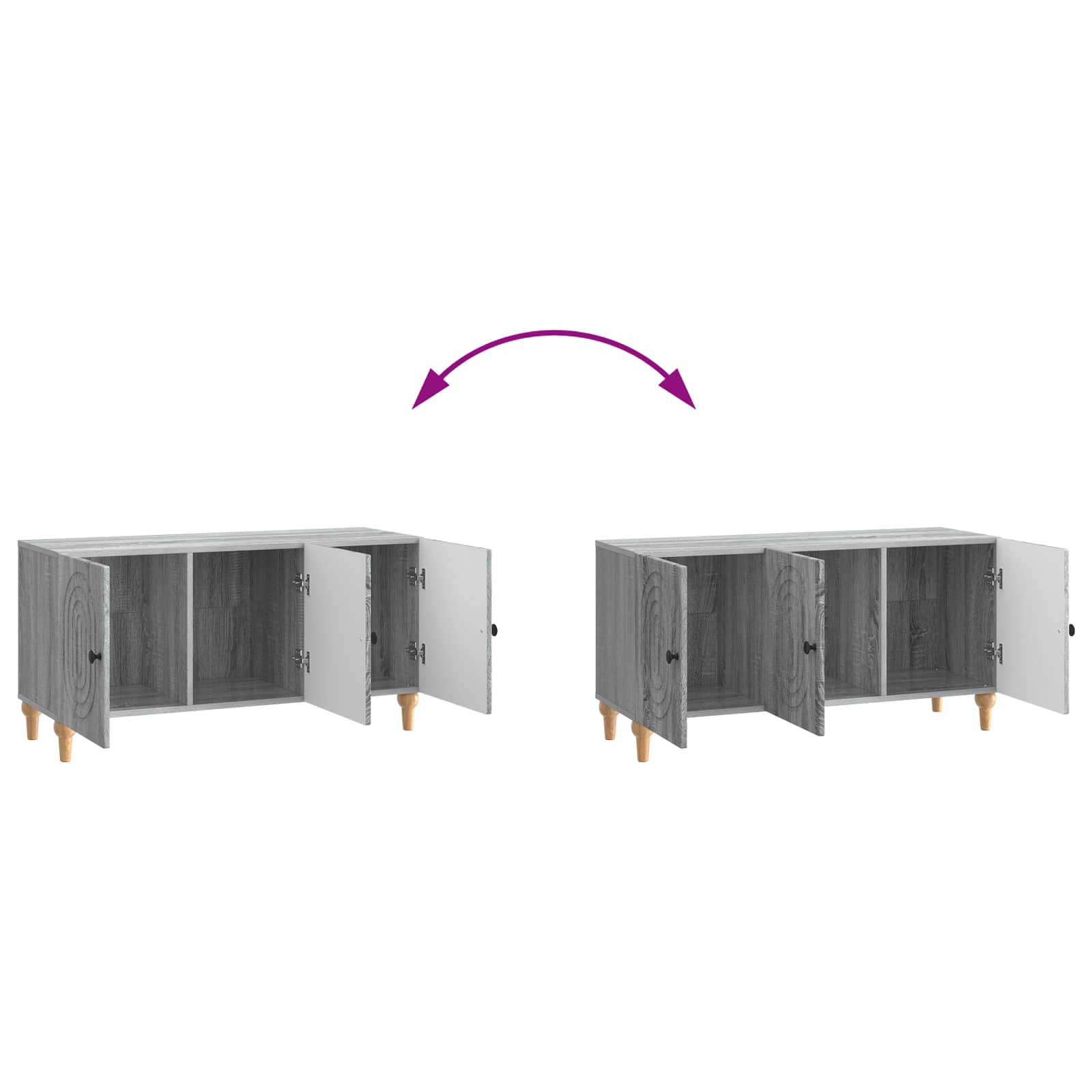 vidaXL Szafka pod telewizor Szary Sonoma 99 x 34,5 x 50 cm