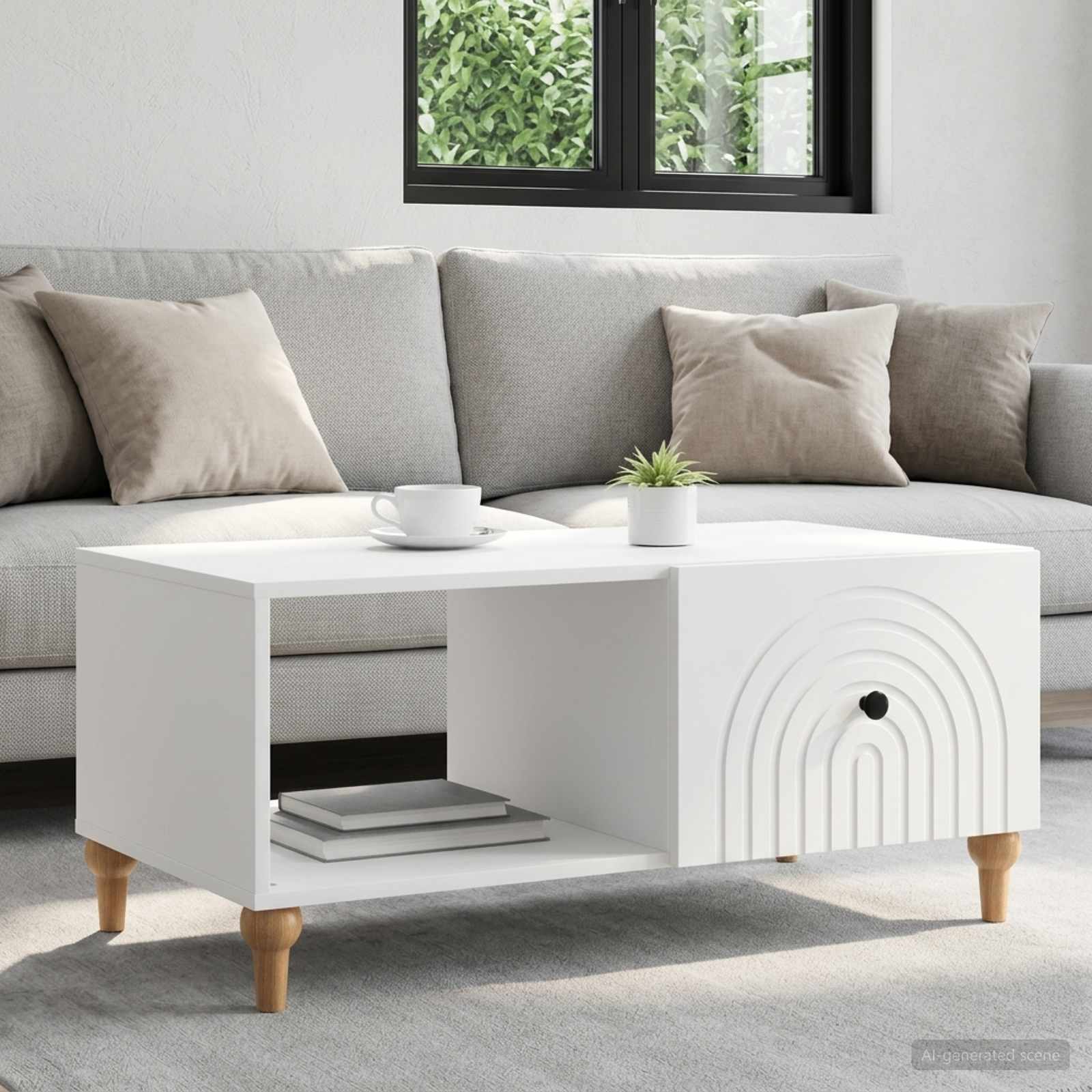 vidaXL Stolik kawowy Biały 90 x 50 x 40 cm Drewno inżynieryjne