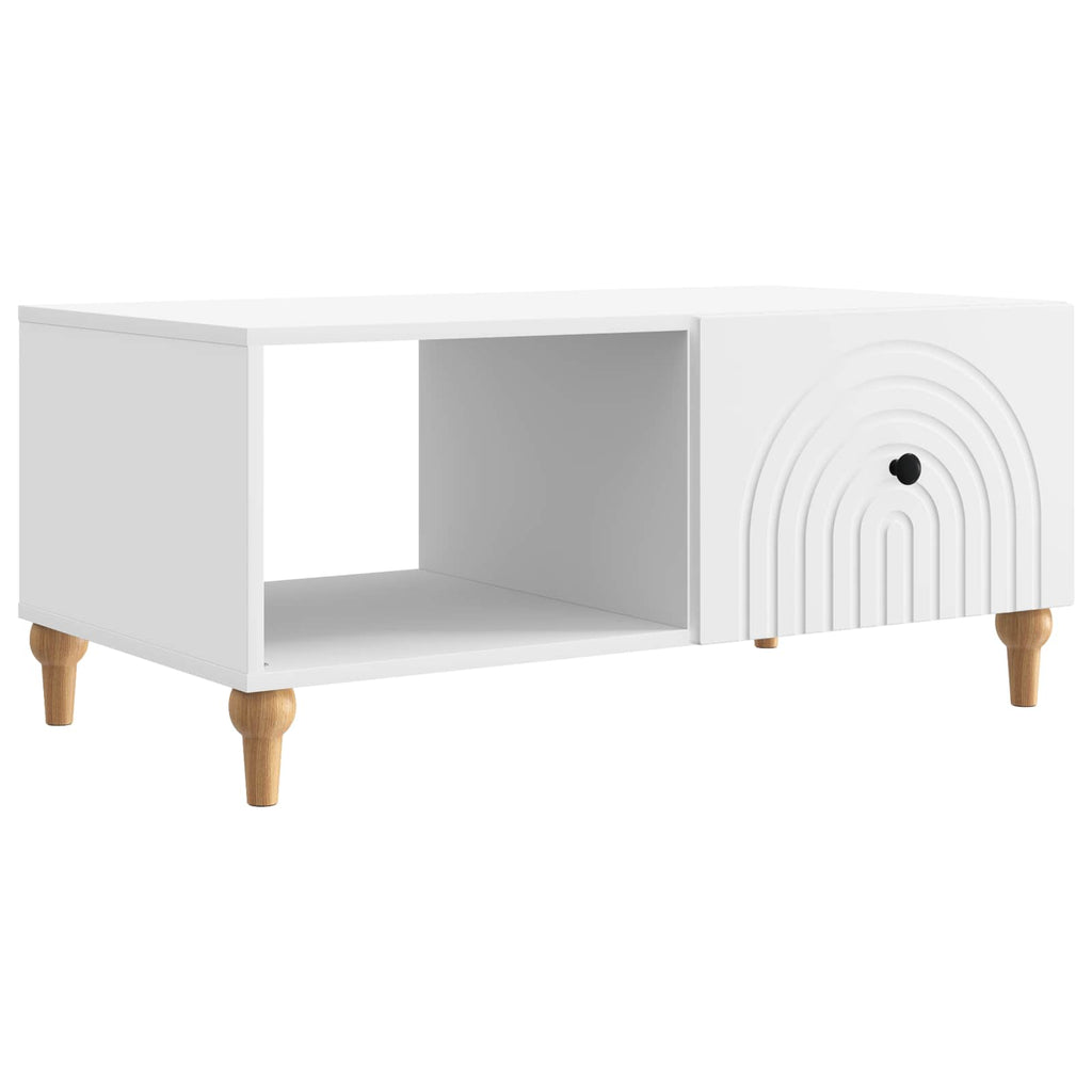 vidaXL Stolik kawowy Biały 90 x 50 x 40 cm Drewno inżynieryjne
