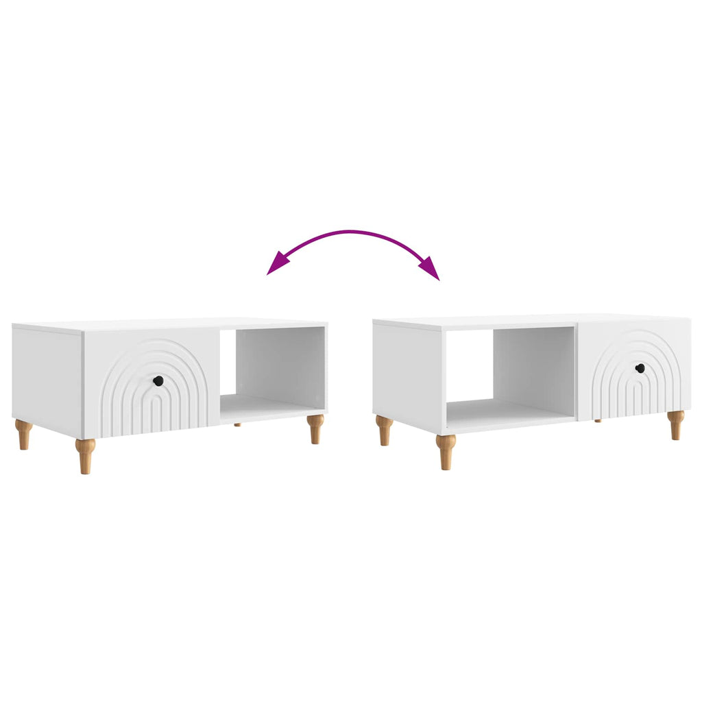 vidaXL Stolik kawowy Biały 90 x 50 x 40 cm Drewno inżynieryjne