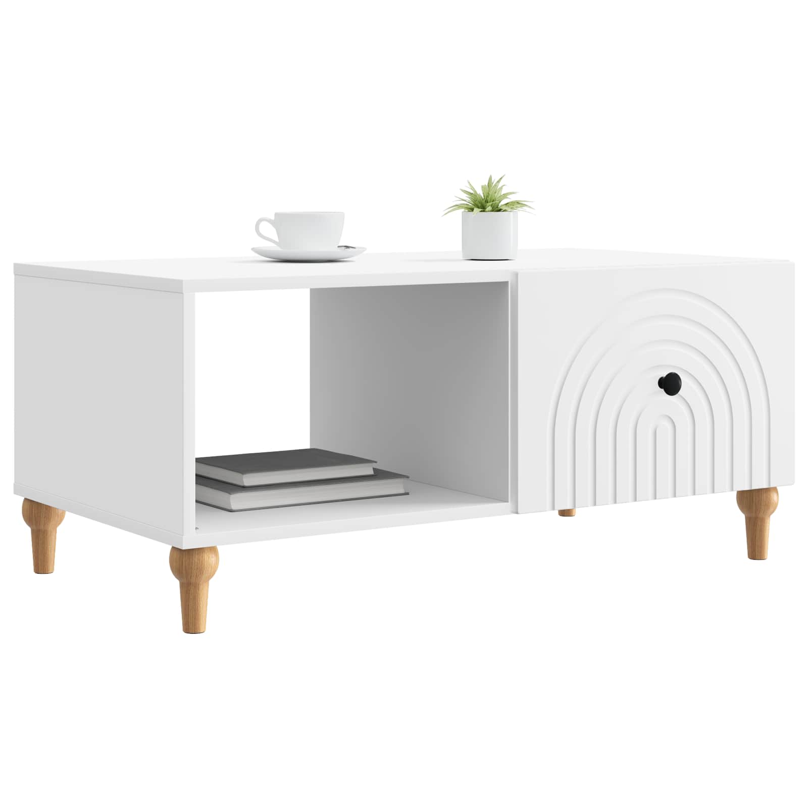 vidaXL Stolik kawowy Biały 90 x 50 x 40 cm Drewno inżynieryjne