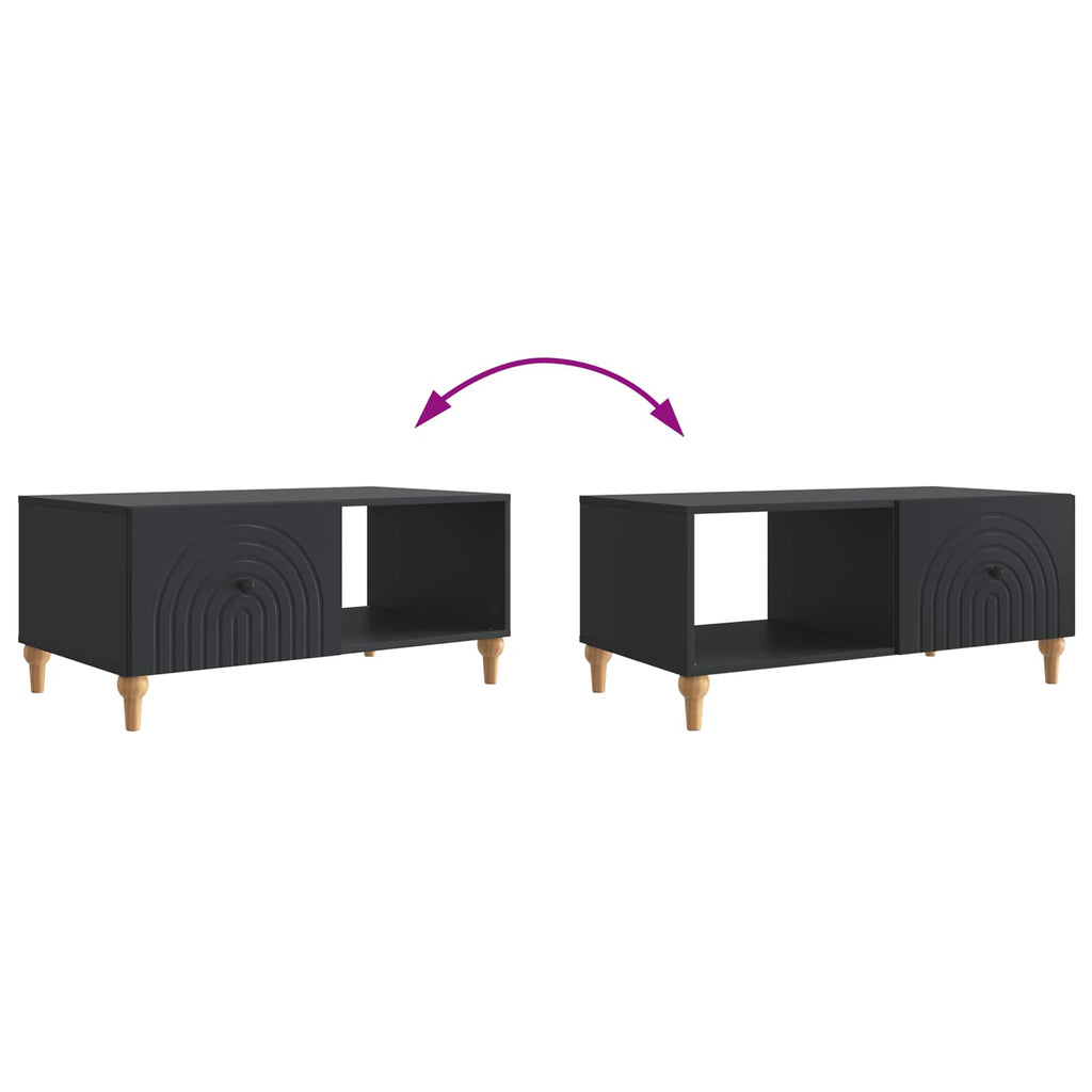 vidaXL Stolik kawowy Czarny 90 x 50 x 40 cm Drewno inżynieryjne