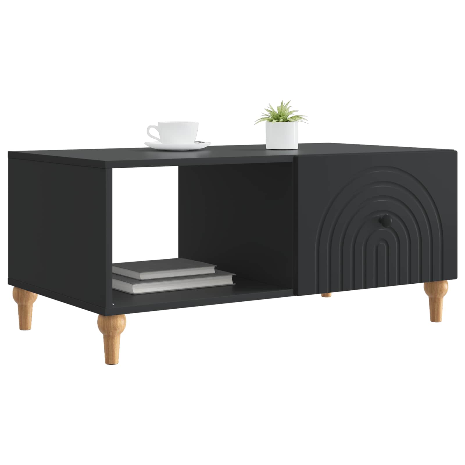 vidaXL Stolik kawowy Czarny 90 x 50 x 40 cm Drewno inżynieryjne