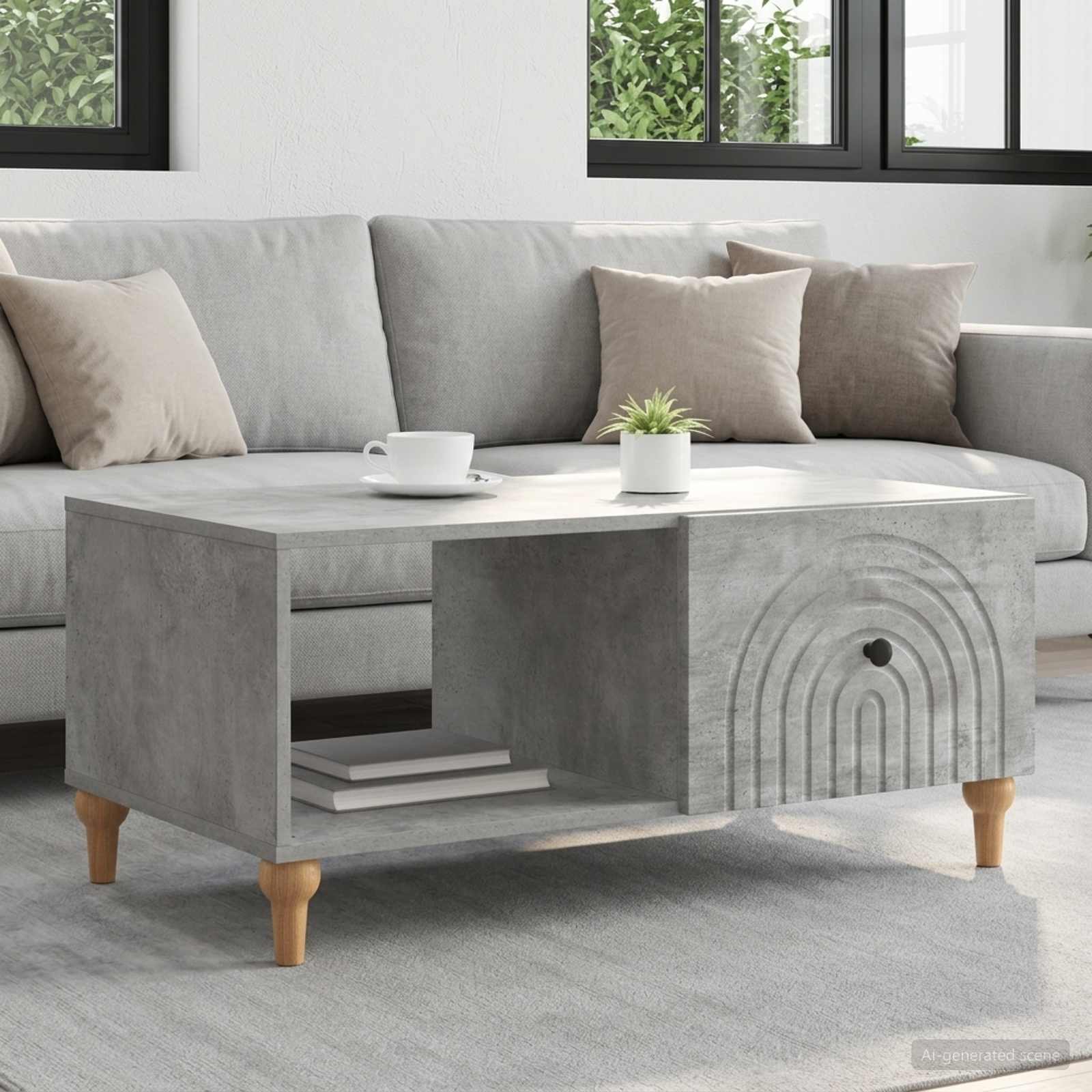 vidaXL Stolik kawowy Betonowy szary 90 x 50 x 40 cm