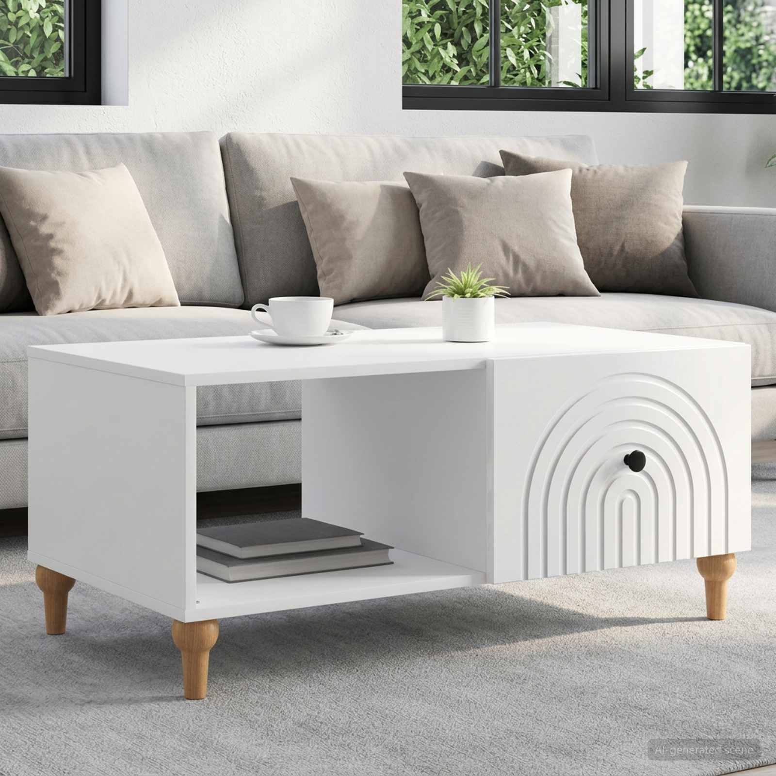vidaXL Stolik kawowy Biały wysoki połysk 90 x 50 x 40 cm