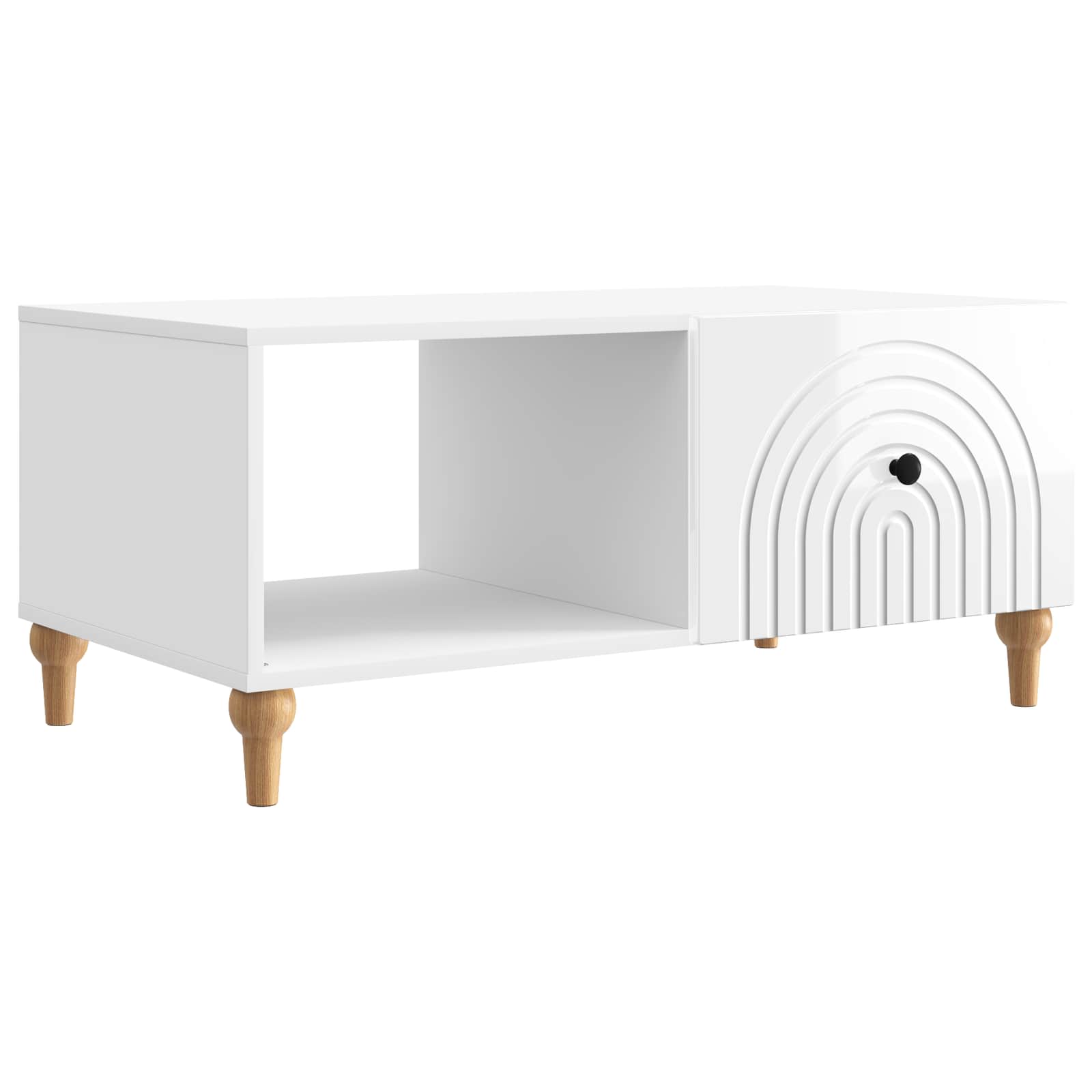 vidaXL Stolik kawowy Biały wysoki połysk 90 x 50 x 40 cm
