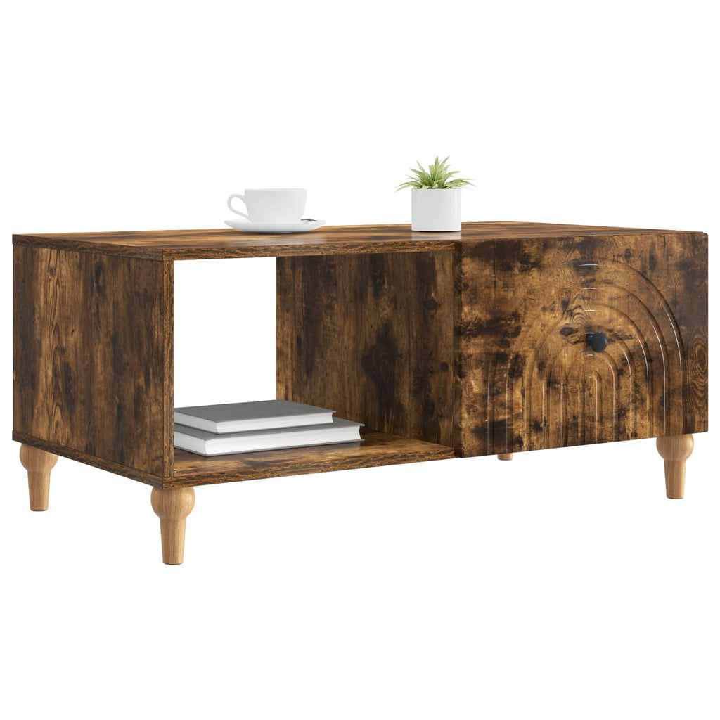vidaXL Stolik kawowy Dąb wędzony 90 x 50 x 40 cm Drewno inżynieryjne