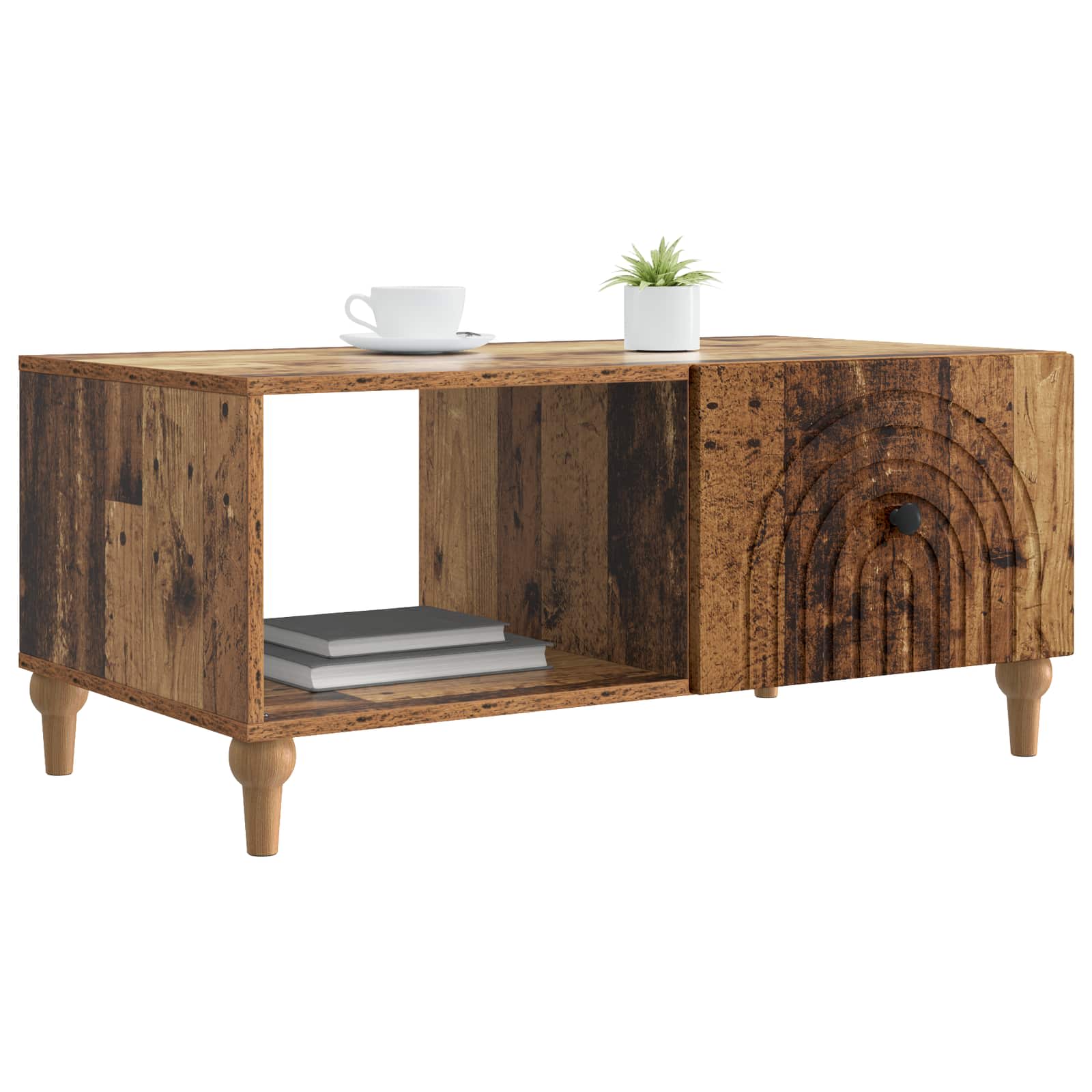 vidaXL Stolik kawowy Stare drewno 90 x 50 x 40 cm Drewno inżynieryjne