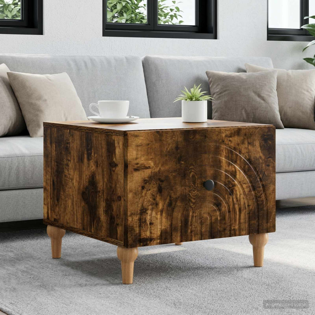 vidaXL Stolik kawowy Dąb wędzony 49 x 50 x 40 cm Drewno inżynieryjne