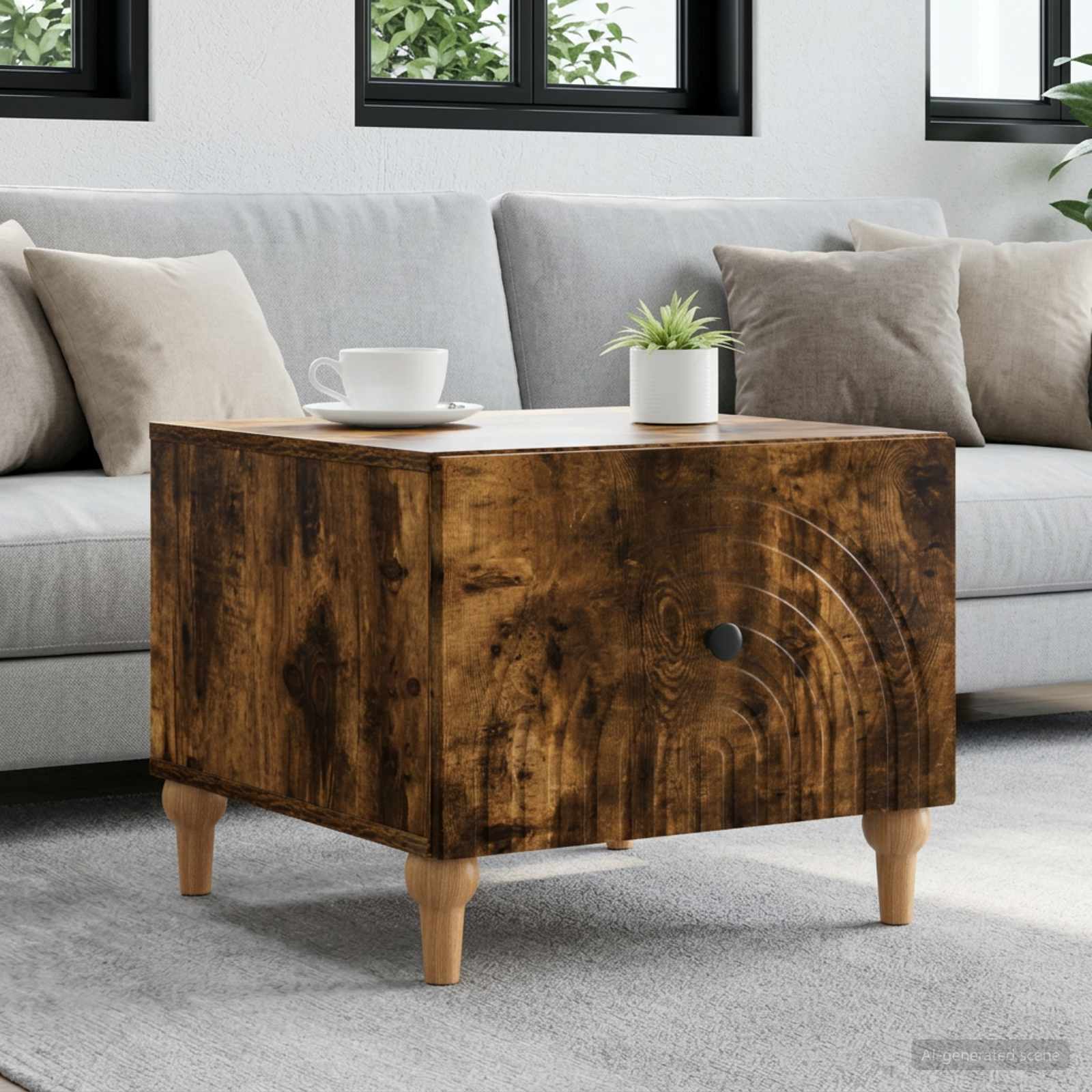 vidaXL Stolik kawowy Dąb wędzony 49 x 50 x 40 cm Drewno inżynieryjne