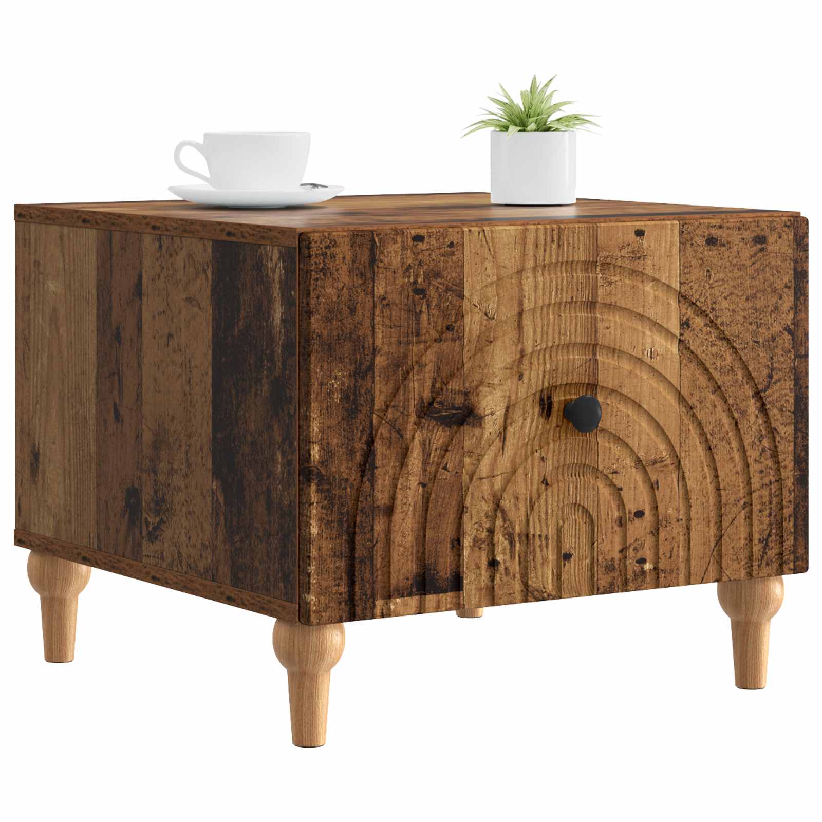 vidaXL Stolik kawowy Stare drewno 49 x 50 x 40 cm Drewno inżynieryjne
