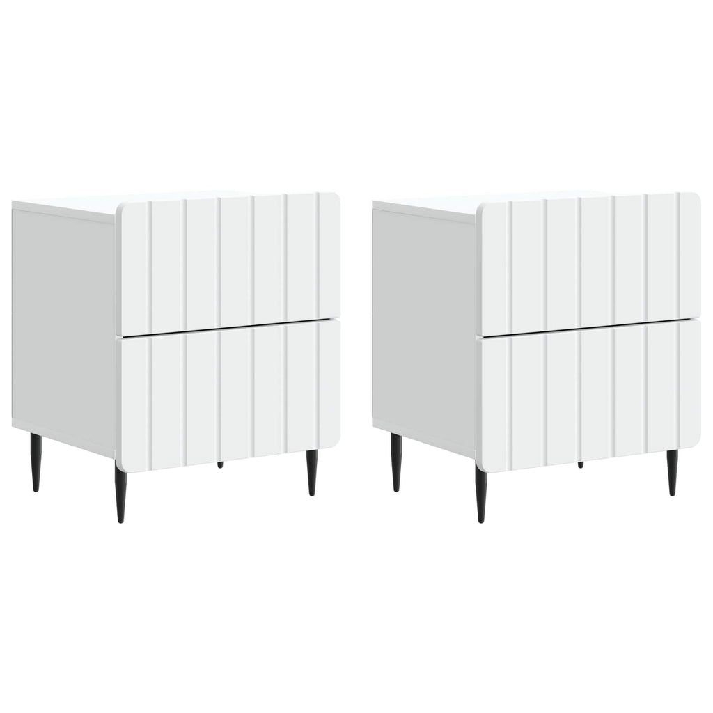 vidaXL Szafka Nocna z szufladą 2 pcs Biały 43 x 34,5 x 49,5 cm