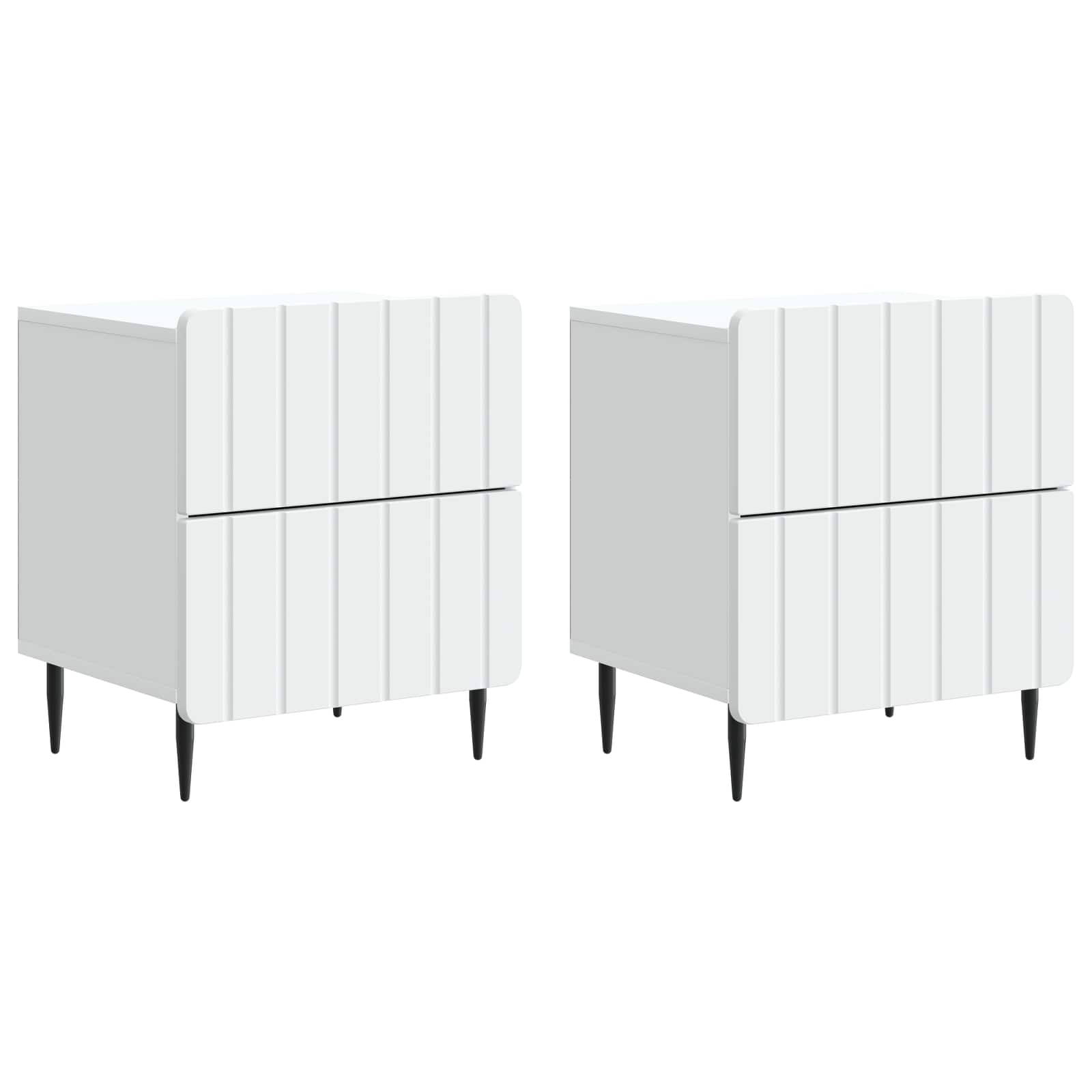 vidaXL Szafka Nocna z szufladą 2 pcs Biały 43 x 34,5 x 49,5 cm