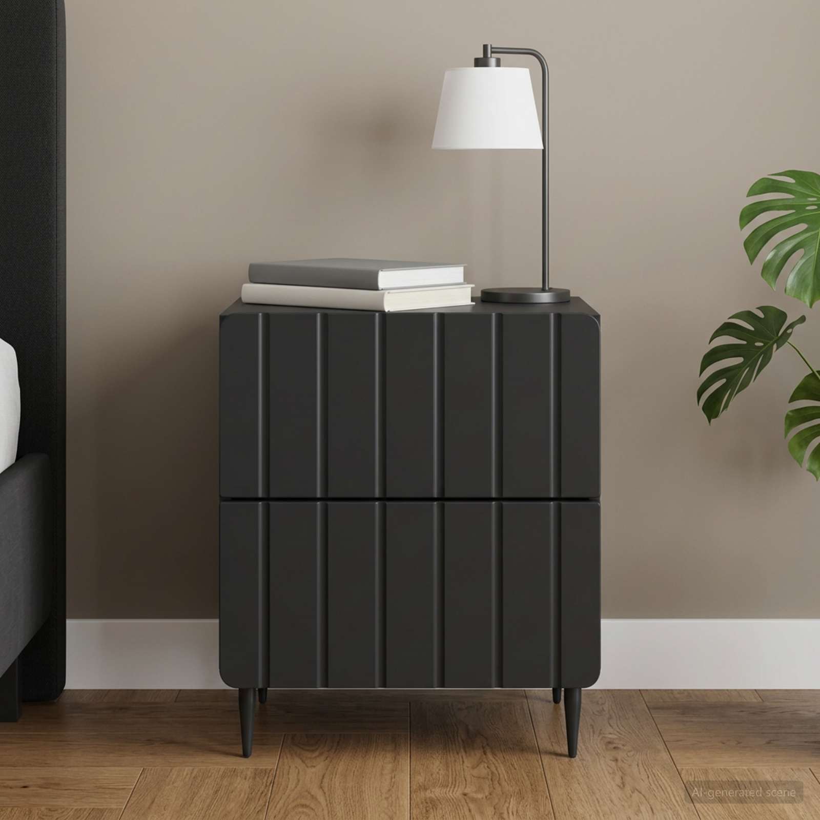 vidaXL Szafka Nocna Czarny 43 x 34,5 x 49,5 cm Drewno inżynieryjne
