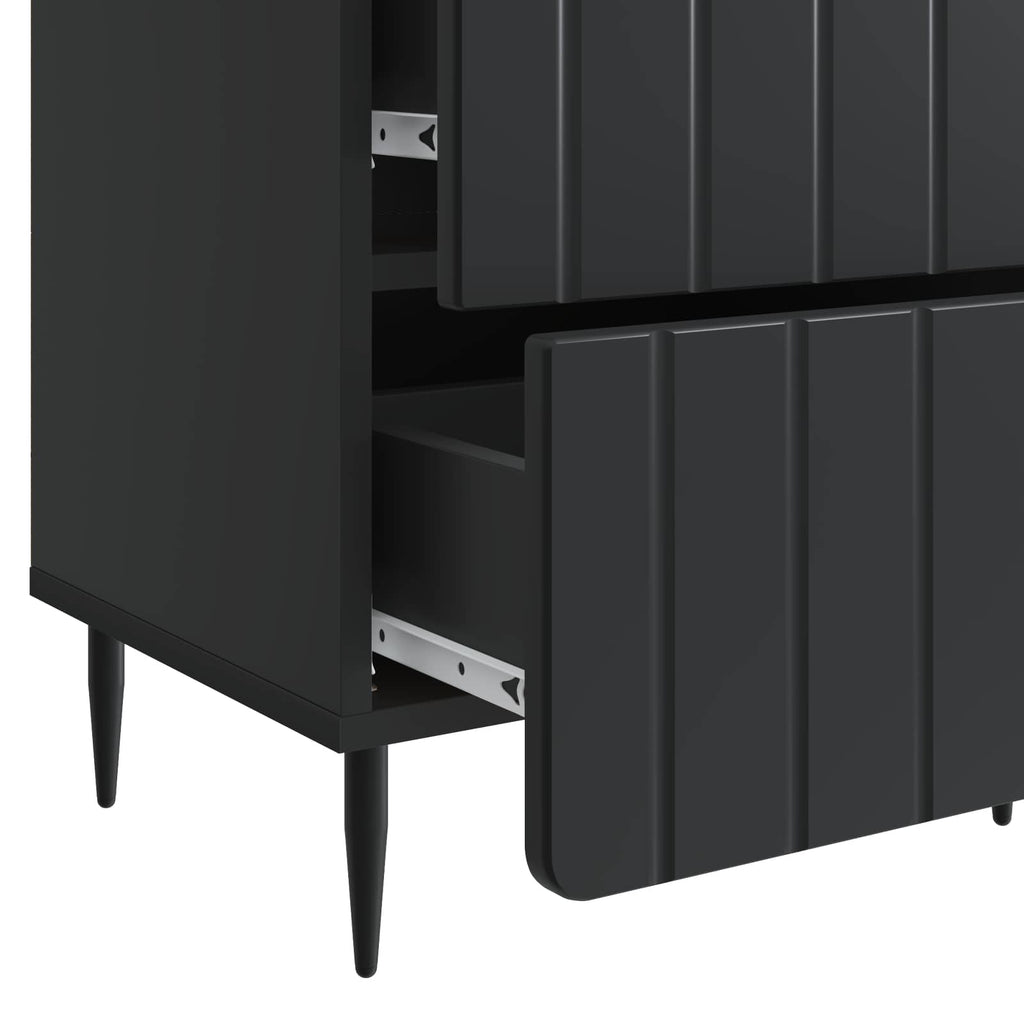 vidaXL Szafka Nocna z szufladą 2 pcs Czarny 43 x 34,5 x 49,5 cm