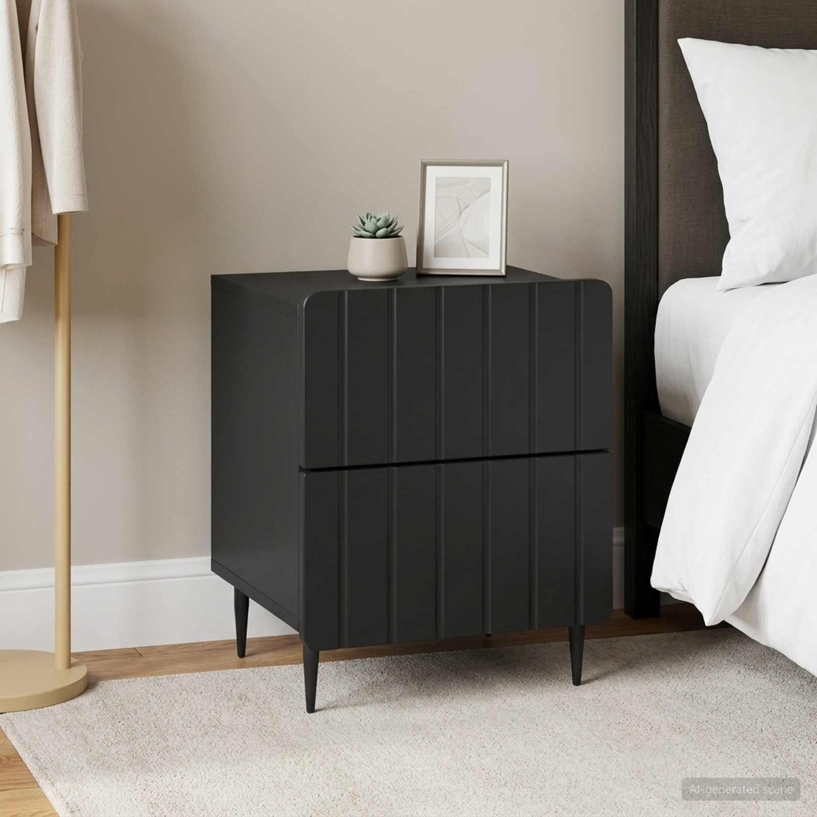 vidaXL Szafka Nocna 2 szt. Czarny 43 x 34,5 x 49,5 cm