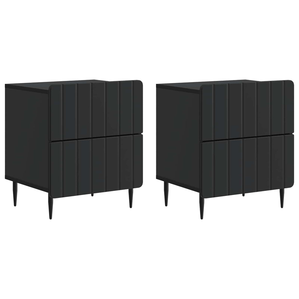 vidaXL Szafka Nocna z szufladą 2 pcs Czarny 43 x 34,5 x 49,5 cm