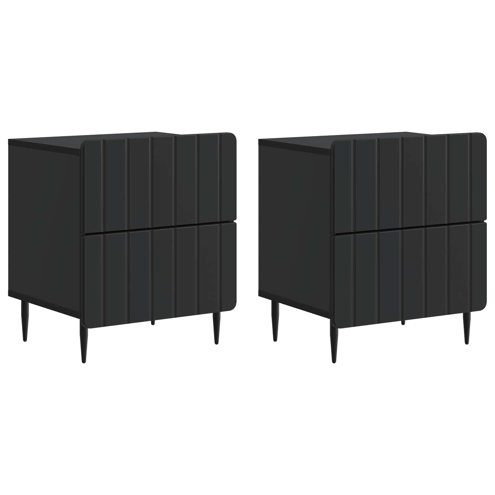 vidaXL Szafka Nocna z szufladą 2 pcs Czarny 43 x 34,5 x 49,5 cm