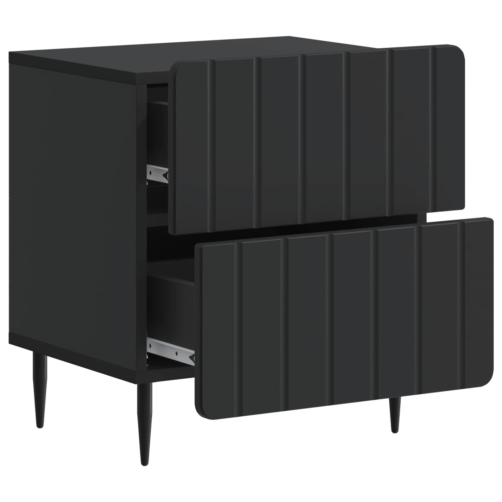 vidaXL Szafka Nocna z szufladą 2 pcs Czarny 43 x 34,5 x 49,5 cm