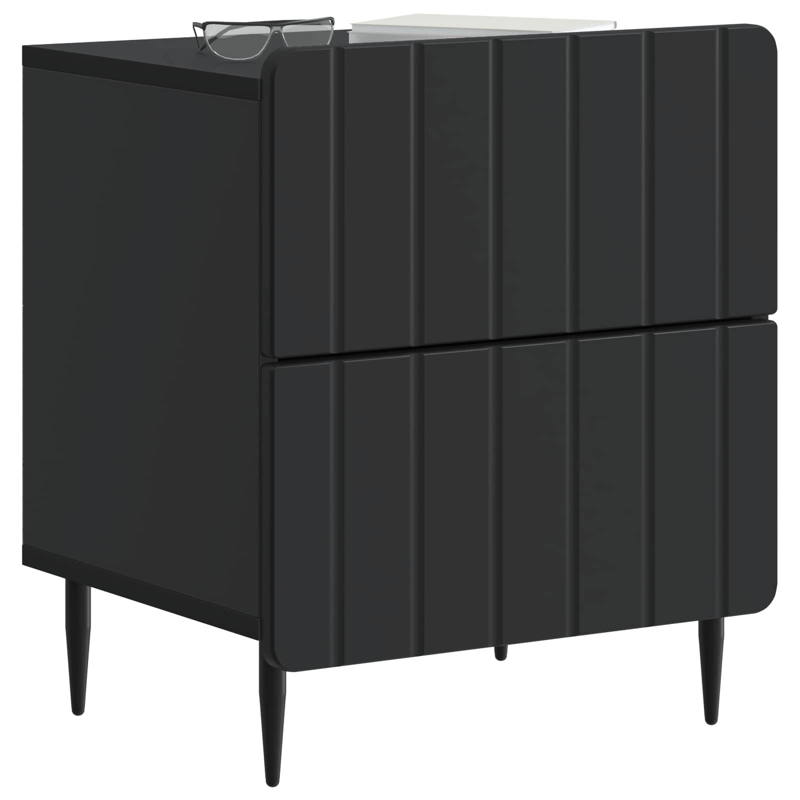 vidaXL Szafka Nocna z szufladą 2 pcs Czarny 43 x 34,5 x 49,5 cm