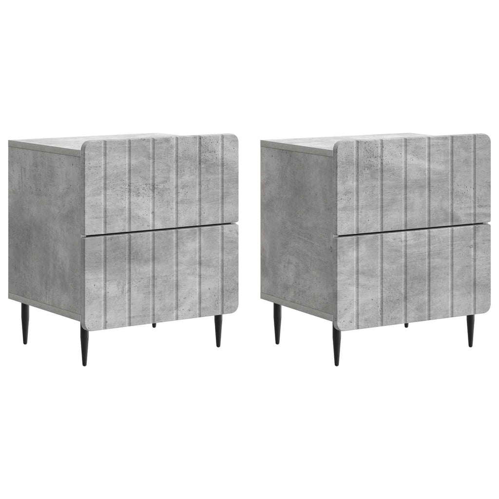 vidaXL Szafka Nocna 2 pcs Betonowy szary 43 x 34,5 x 49,5 cm