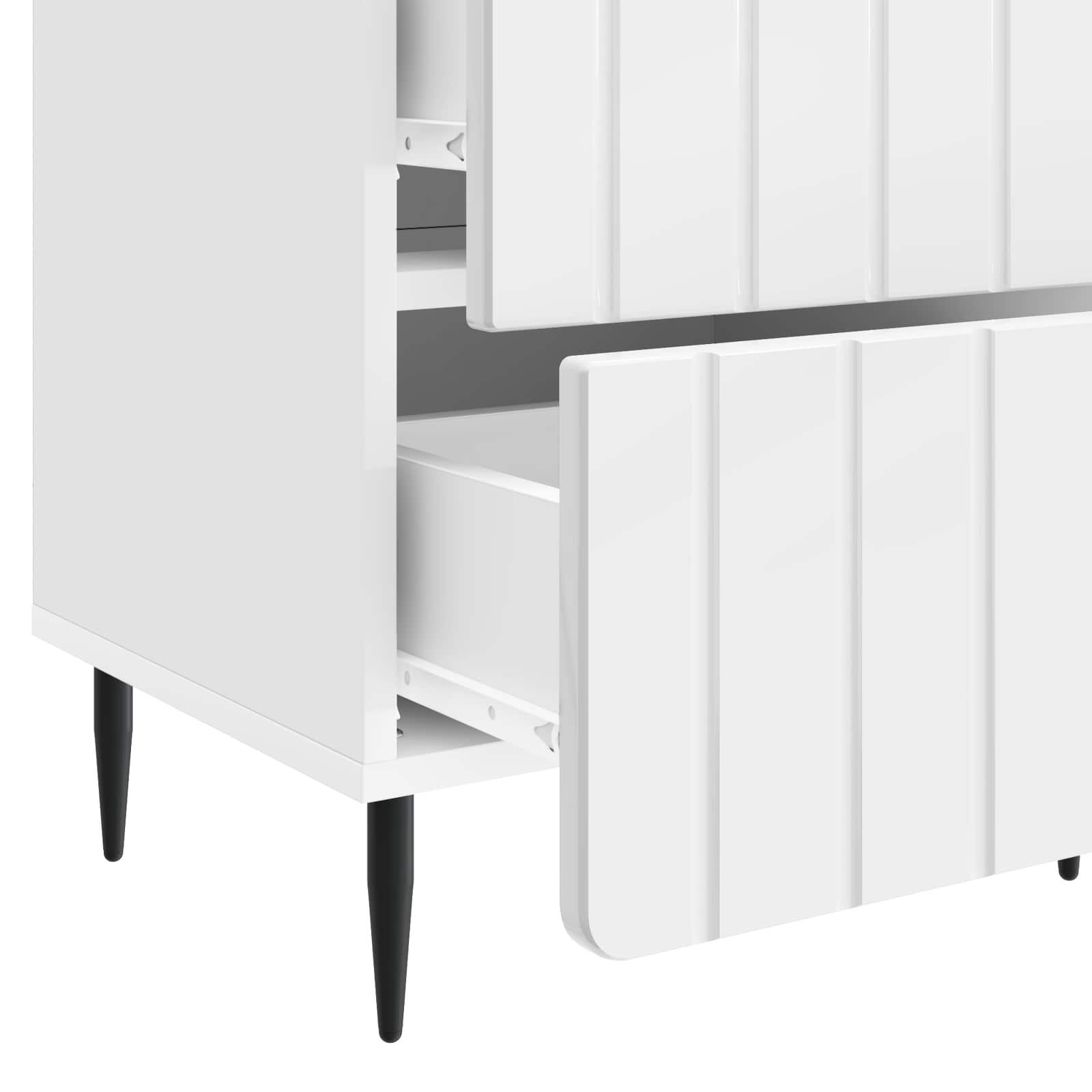 vidaXL Szafka Nocna 2 pcs Biały wysoki połysk 43 x 34,5 x 49,5 cm