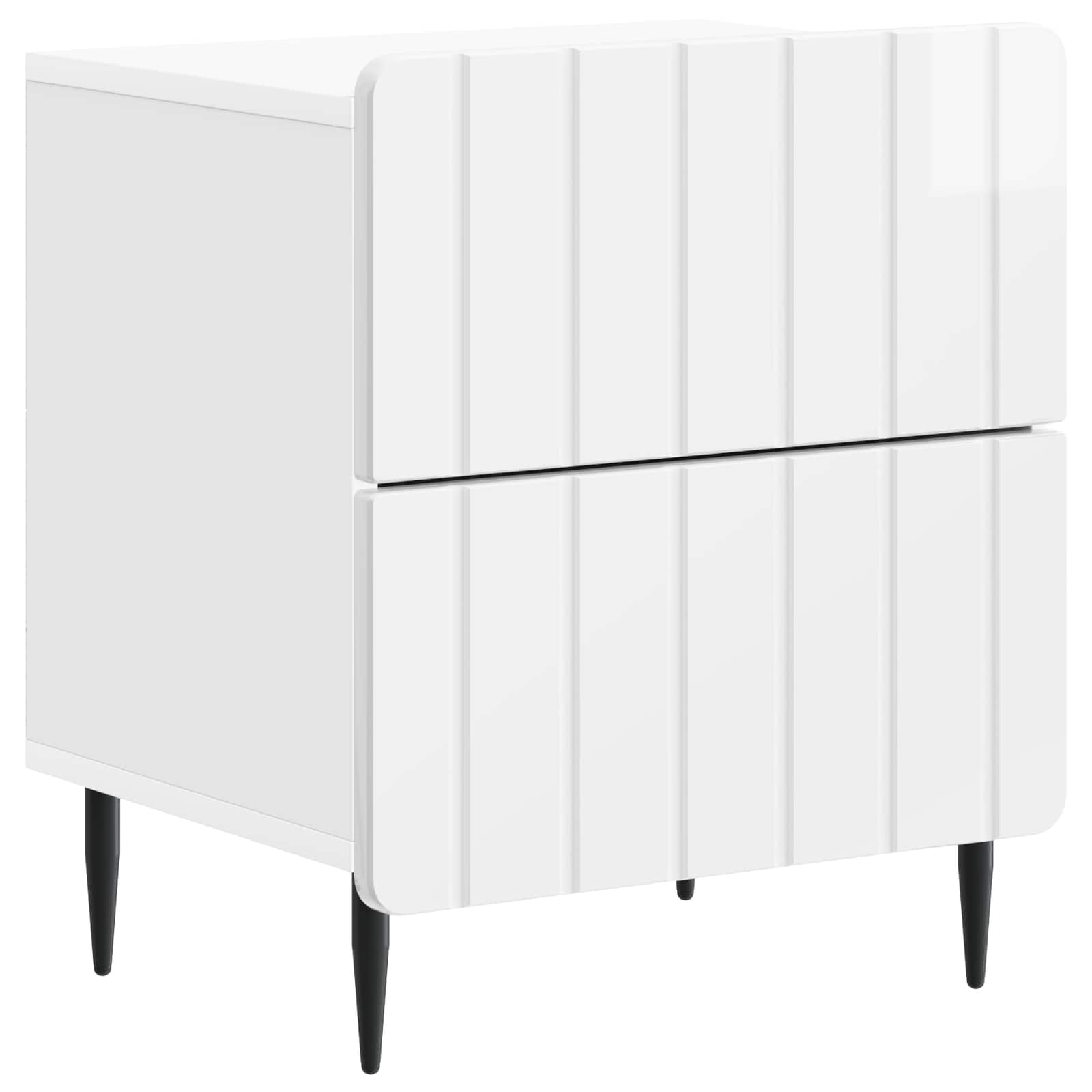 vidaXL Szafka Nocna 2 pcs Biały wysoki połysk 43 x 34,5 x 49,5 cm