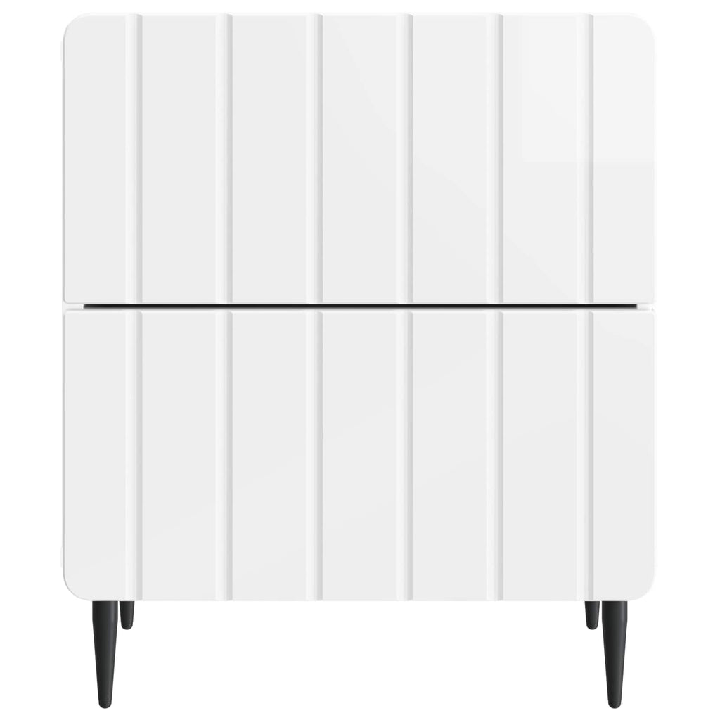vidaXL Szafka Nocna 2 pcs Biały wysoki połysk 43 x 34,5 x 49,5 cm