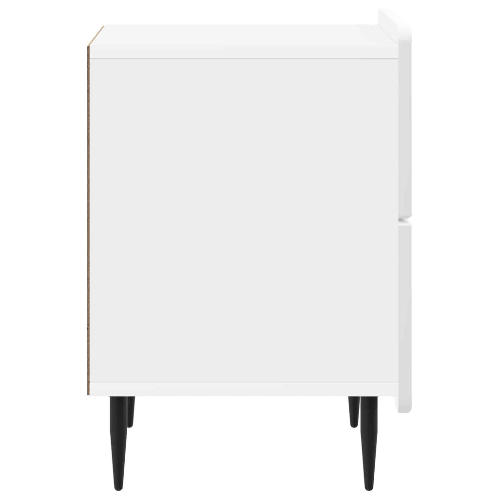 vidaXL Szafka Nocna 2 pcs Biały wysoki połysk 43 x 34,5 x 49,5 cm