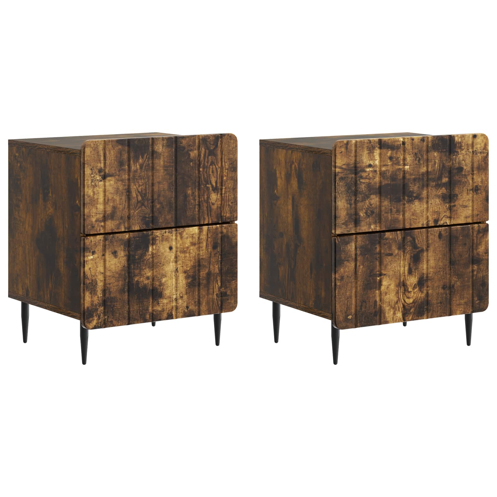 vidaXL Szafka Nocna z szufladą 2 pcs Dąb wędzony 43 x 34,5 x 49,5 cm