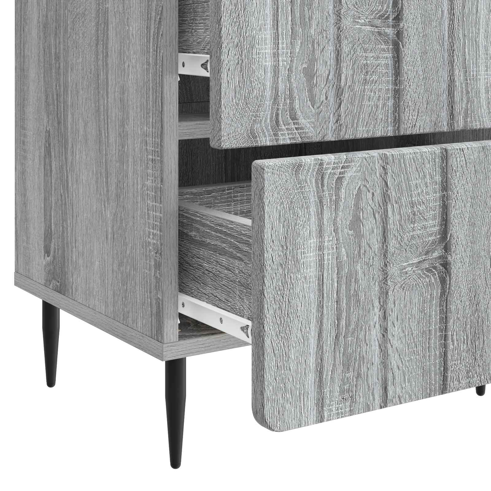 vidaXL Szafka Nocna z szufladą 2 pcs Szary Sonoma 43 x 34,5 x 49,5 cm