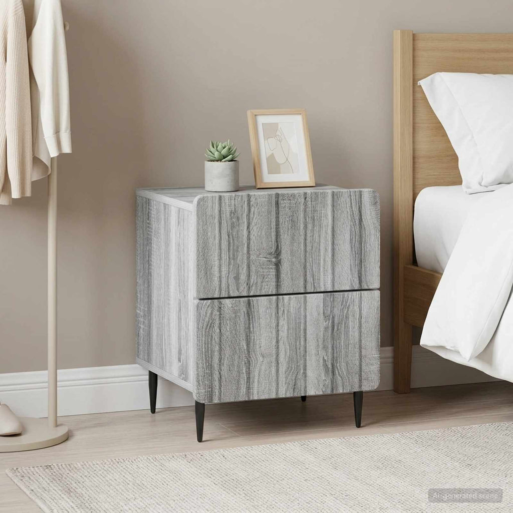 vidaXL Szafka Nocna 2 szt. Szary Sonoma 43 x 34,5 x 49,5 cm