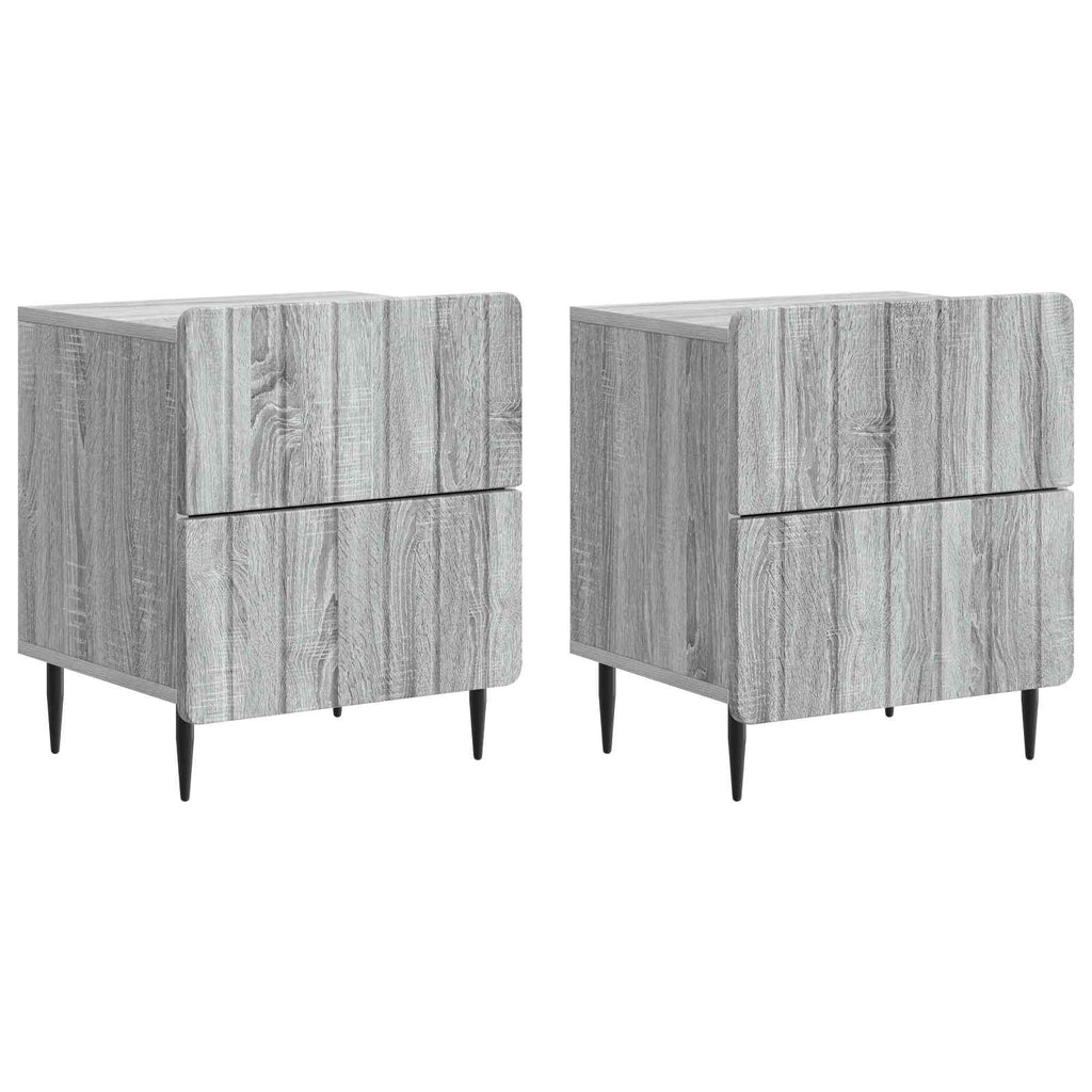 vidaXL Szafka Nocna z szufladą 2 pcs Szary Sonoma 43 x 34,5 x 49,5 cm